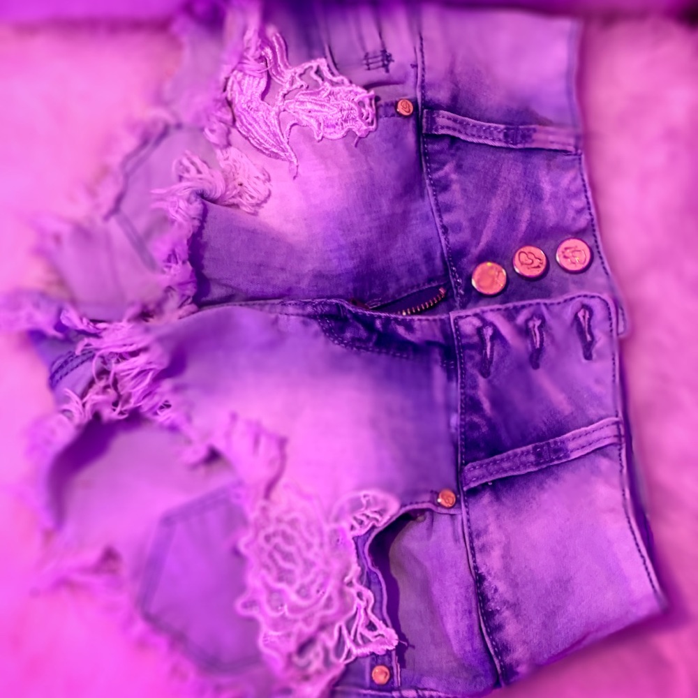 blue jean shorts